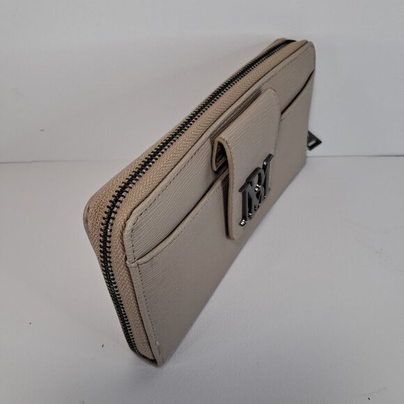 Badgley Mischka Zip Around Flap Front Pocket Taupe Wallet - Picture 3 of 12